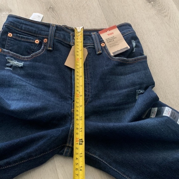 Levi's Ribcage Straight Ankle Jeans distressed dark Wash buttons fly NWT size 27 - Picture 13 of 16